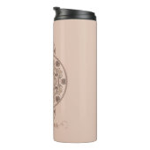 Gepersonaliseerde Mocha Rococo Lotus Siermandala Thermosbeker (Geroteerd rechts)