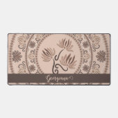Gepersonaliseerde Mocha Rococo Revival Dot Mandala Bureaumat (Voorkant)