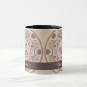 Gepersonaliseerde Mocha Rococo Revival Dot Mandala Mok (Midden)