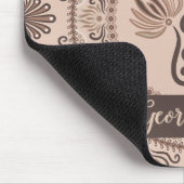 Gepersonaliseerde Mocha Rococo Revival Dot Mandala Muismat (Hoek)