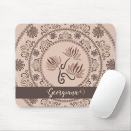 Gepersonaliseerde Mocha Rococo Revival Dot Mandala Muismat