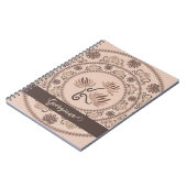 Gepersonaliseerde Mocha Rococo Revival Dot Mandala Notitieboek (Linkerzijde)