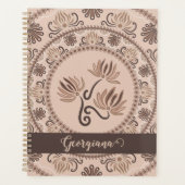 Gepersonaliseerde Mocha Rococo Revival Dot Mandala Planner (Voorkant)