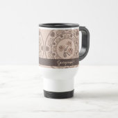 Gepersonaliseerde Mocha Rococo Revival Dot Mandala Reisbeker (Voorkant rechts)