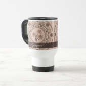 Gepersonaliseerde Mocha Rococo Revival Dot Mandala Reisbeker (Voorkant links)