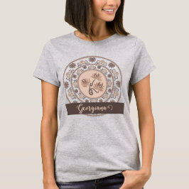 Gepersonaliseerde Mocha Rococo Revival Dot Mandala T-shirt