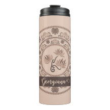 Gepersonaliseerde Mocha Rococo Revival Dot Mandala