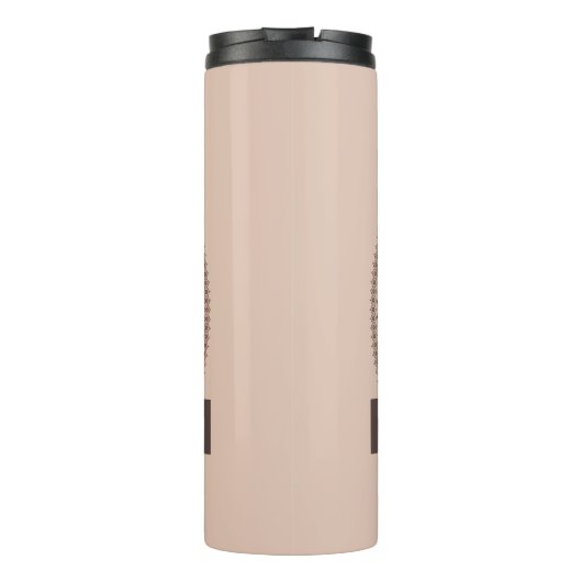 Gepersonaliseerde Mocha Rococo Revival Dot Mandala Thermosbeker (Achterkant)