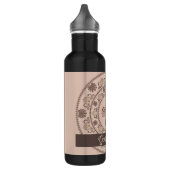 Gepersonaliseerde Mocha Rococo Revival Dot Mandala Waterfles (Links)