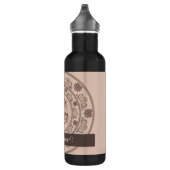 Gepersonaliseerde Mocha Rococo Revival Dot Mandala Waterfles (Rechts)