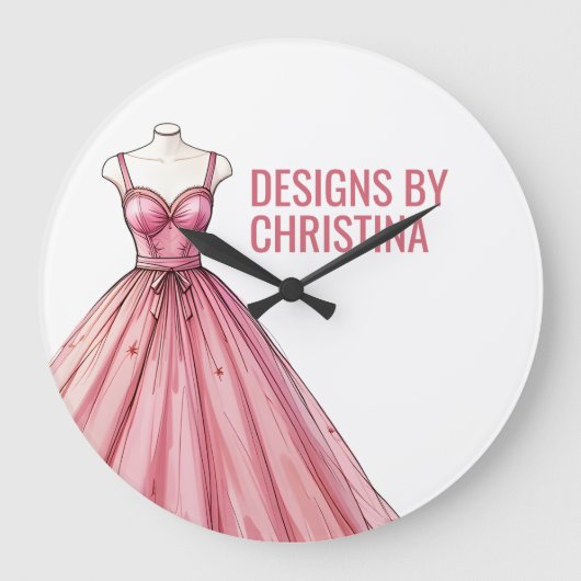 Gepersonaliseerde Mode Designer Stylist Afstuderen Grote Klok (Voorkant)