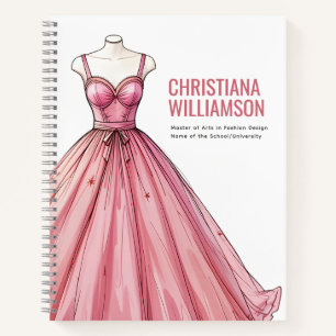 Gepersonaliseerde Mode Designer Stylist Afstuderen Notitieboek