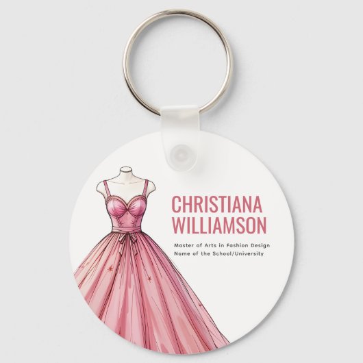 Gepersonaliseerde Mode Designer Stylist Afstuderen Sleutelhanger (Voorkant)