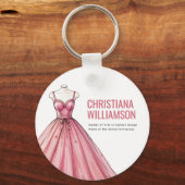 Gepersonaliseerde Mode Designer Stylist Afstuderen Sleutelhanger (Voorkant)