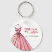 Gepersonaliseerde Mode Designer Stylist Afstuderen Sleutelhanger (Achterkant)