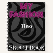Gepersonaliseerde Mode ontwerp schetsboek Notitieboek (Voorkant)