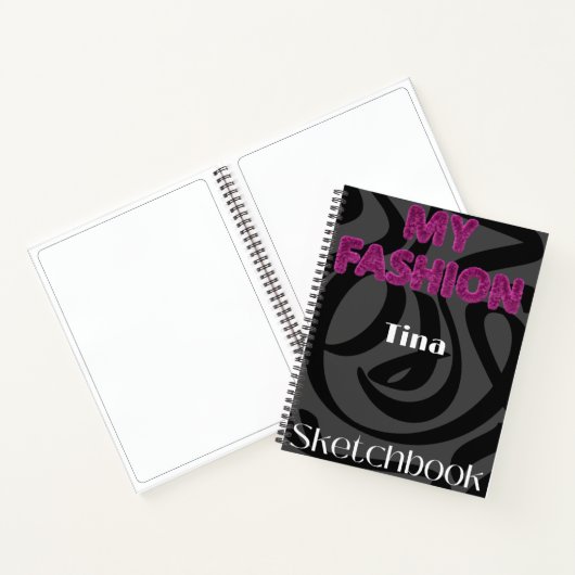 Gepersonaliseerde Mode ontwerp schetsboek Notitieboek (Binnen)