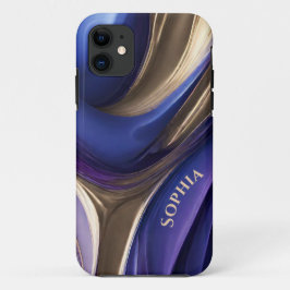 Gepersonaliseerde Modern Abstract-Blauw Paarse en  Case-Mate iPhone Case