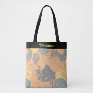 Gepersonaliseerde Modern Bud & Flower Pattern Canv Tote Bag