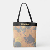 Gepersonaliseerde Modern Bud & Flower Pattern Canv Tote Bag (Achterkant)