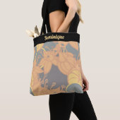 Gepersonaliseerde Modern Bud & Flower Pattern Canv Tote Bag (Dichtbij)