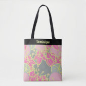 Gepersonaliseerde Modern Bud & Flower Pattern Canv Tote Bag (Voorkant)