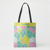 Gepersonaliseerde Modern Bud & Flower Pattern Canv Tote Bag (Voorkant)