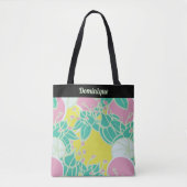 Gepersonaliseerde Modern Bud & Flower Pattern Canv Tote Bag (Voorkant)