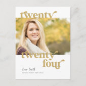 Gepersonaliseerde Modern Class van 2024 Foto Afstu Briefkaart (Voorkant)