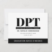 Gepersonaliseerde Modern DPT Afstuderen Advies & W Notitiekaartje (Voorkant)