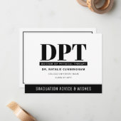 Gepersonaliseerde Modern DPT Afstuderen Advies & W Notitiekaartje (Voorkant / Achterkant in situ)