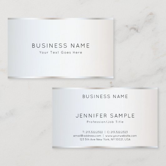 Gepersonaliseerde Modern Elegant Plain Sjabloon Be Visitekaartje (Voorkant / Achterkant)