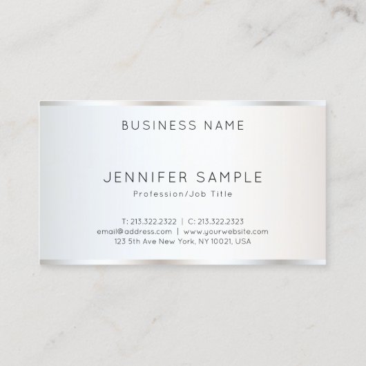 Gepersonaliseerde Modern Elegant Plain Sjabloon Be Visitekaartje (Achterkant)