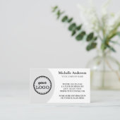 Gepersonaliseerde Modern elegante logo minimal whi Visitekaartje (Staand voorkant)