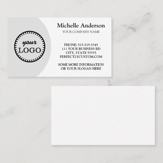 Gepersonaliseerde Modern elegante logo minimal whi Visitekaartje (Voorkant / Achterkant)
