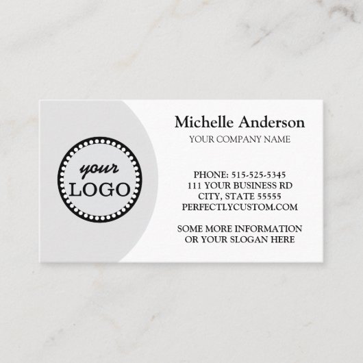 Gepersonaliseerde Modern elegante logo minimal whi Visitekaartje (Voorkant)