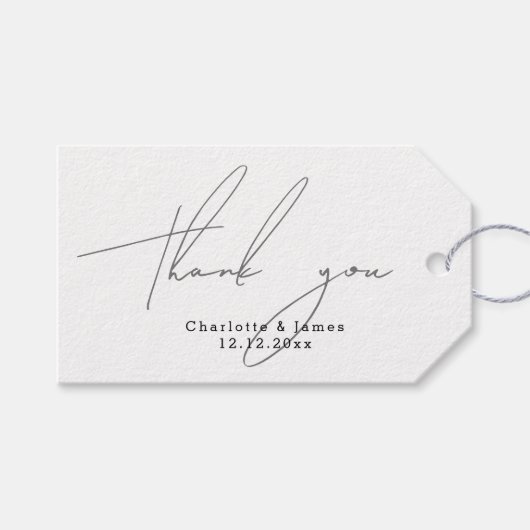 Gepersonaliseerde Modern en Stijlvol Dank u Cadeaulabel (Voorkant (Horizontaal))