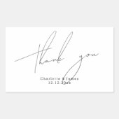 Gepersonaliseerde Modern en Stijlvol Dank u Rechthoekige Sticker (Voorkant)