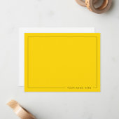 Gepersonaliseerde Modern Gold Flat Note Kaart Notitiekaartje (Voorkant / Achterkant in situ)