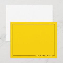 Gepersonaliseerde Modern Gold Flat Note Kaart Notitiekaartje