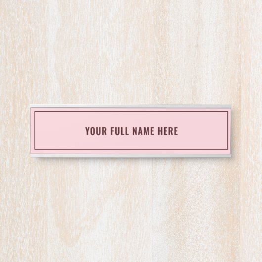 Gepersonaliseerde Modern ingelijst Jouw naam deurt Deurbordje (Voorkant)