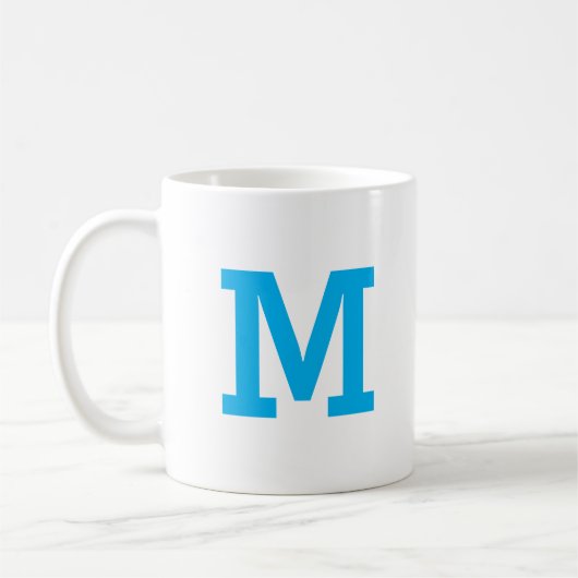 Gepersonaliseerde Modern Monogram Initiaal Letter  Koffiemok (Links)