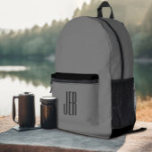 Gepersonaliseerde Modern Monogram Initialen Grijs Bedrukte Rugzak