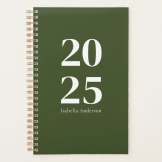 Gepersonaliseerde Modern Olive Green Maandelijks/W Planner