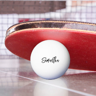 Gepersonaliseerde Modern Script Monogram naam Pingpongbal