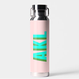 Gepersonaliseerde Modern Shadow Monogram Initialen Waterfles