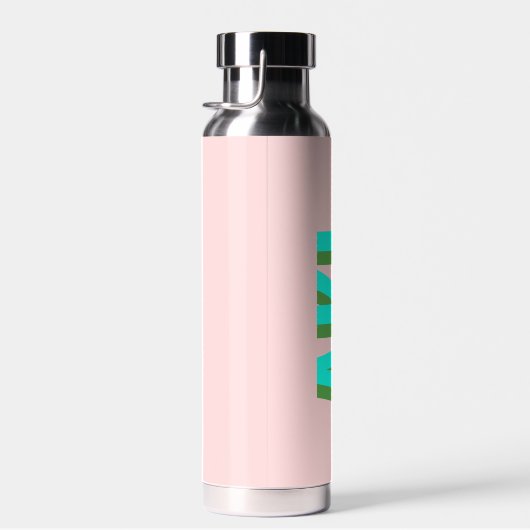 Gepersonaliseerde Modern Shadow Monogram Initialen Waterfles (Rechts)