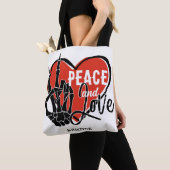 Gepersonaliseerde Modern Skeleton Hand Vrede en Li Tote Bag (Dichtbij)