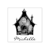 Gepersonaliseerde Modern Spooky  Spookhuis Rubberstempel (Afrduk)