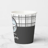 Gepersonaliseerde Modern Tartan Ice Schaats Party Papieren Bekers (Links)